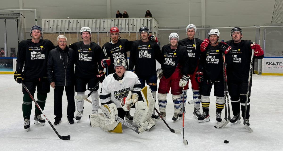 Spelare i Ice Academy Hockey League till stöd för Börje Salming ALS Foundation